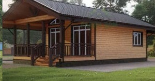 Проект одноэтажного дома из бруса с террасой - Строительство в Чехове от Строй-Чхв от 135889 руб.